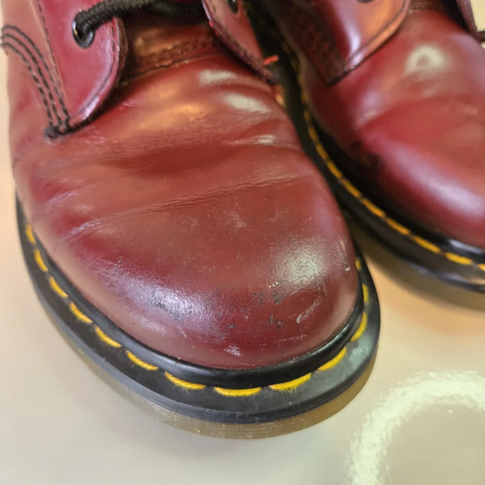 Dr. Martens Doc Martens Burgundy Leather 1460 Grunge Combat Boots 8 11821 - Picture 4 of 16